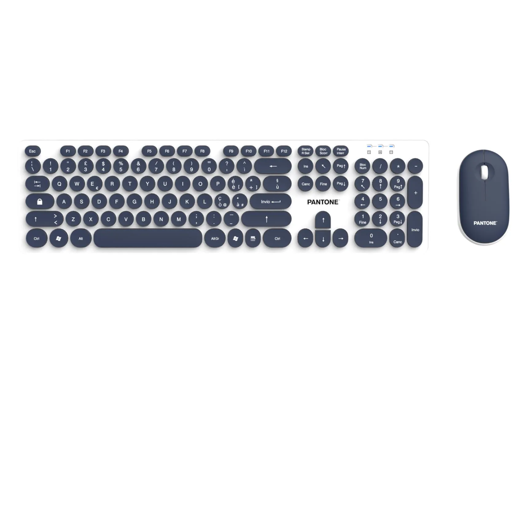 Pantone Tastiera Full Sz Con Mouse Navy PT-MK004N - immagine 1