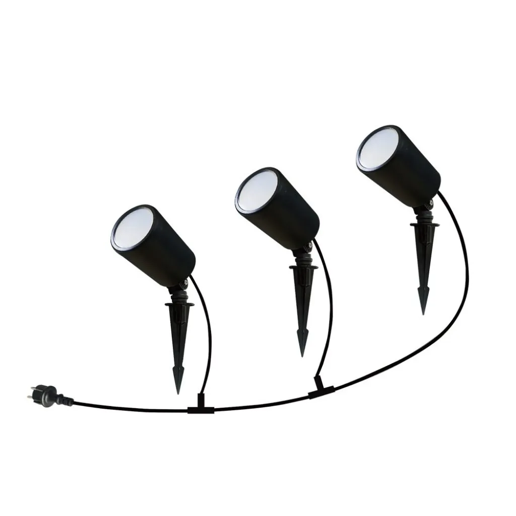 V-TAC Faretto LED da Giardino 3*7W con Picchetto Colore Nero RGB IP65 - immagine 1