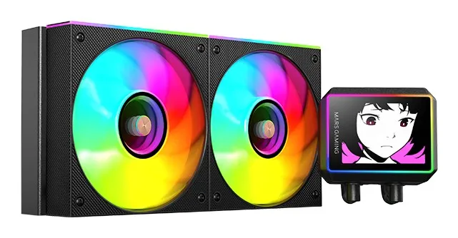 Mars Gaming ML-VISIONII240 Processore Raffreddatore di liquidi tutto in uno 12 cm Nero 1 pz - immagine 1