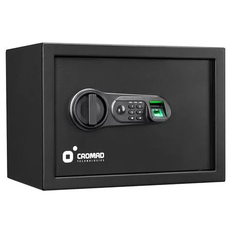 Cassaforte elettronica Cromad - Alta sicurezza - Da 4 a 8 cifre - Impronta digitale - Cerniere nascoste - Chiave di emergenza inclusa - 250x350x250 mm - immagine 1