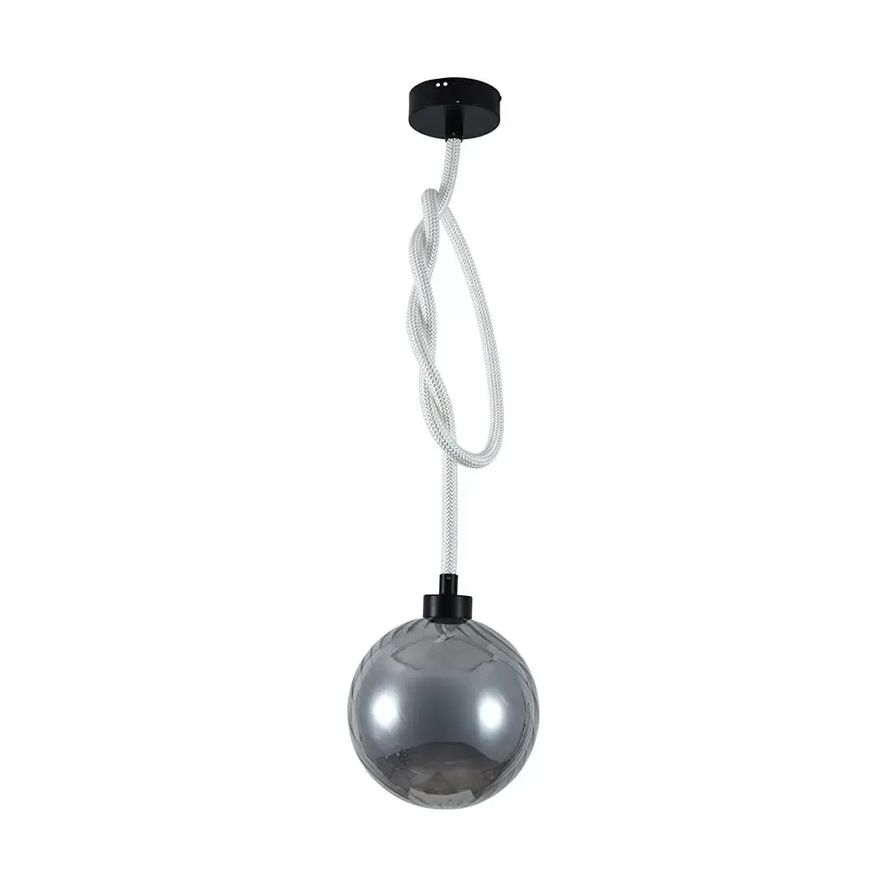 V-TAC Lampadario LED a Sospensione 20W in Metallo e Vetro Fumè 230x1800mm 3000K - immagine 1