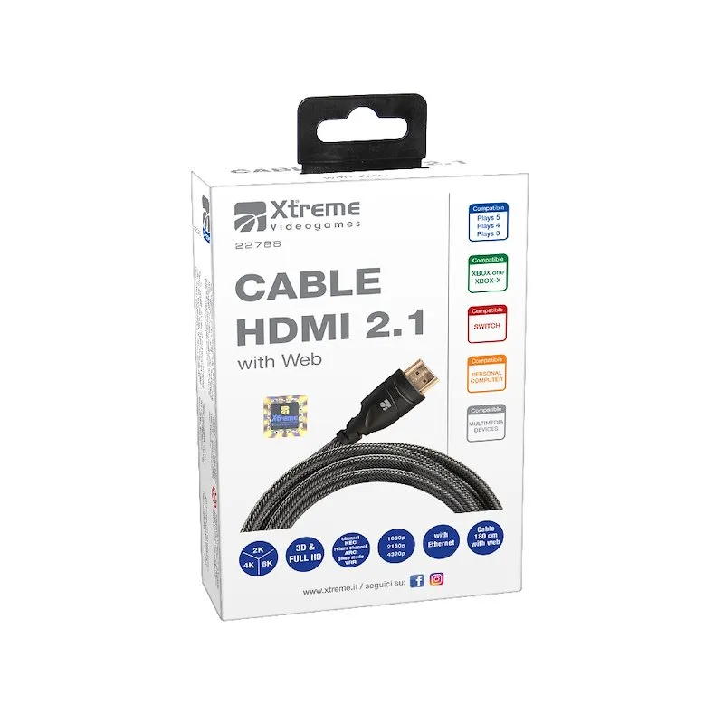 X-treme Ariete Informatica cavo HDMI 2.1 con web 22788 - immagine 1