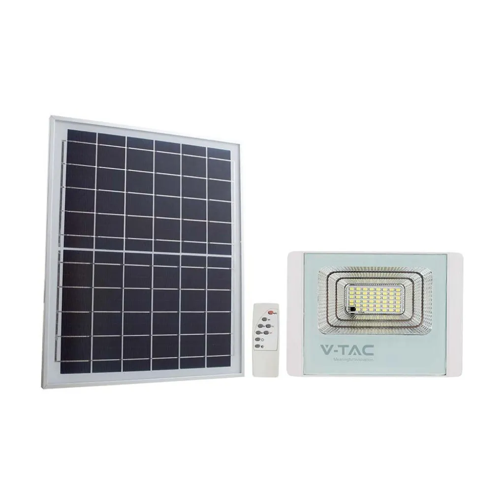 V-TAC Faro LED con Telecomando e Pannello Solare 35W Colore Bianco 4000K - immagine 1
