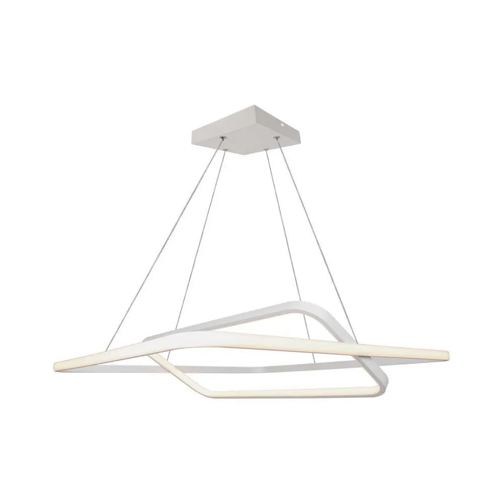 V-TAC Lampadario LED a Sospensione con 2 Rettangoli 50W in Metallo Colore Bianco 60*60*120cm 4000K Triac Dimmerabile - immagine 1