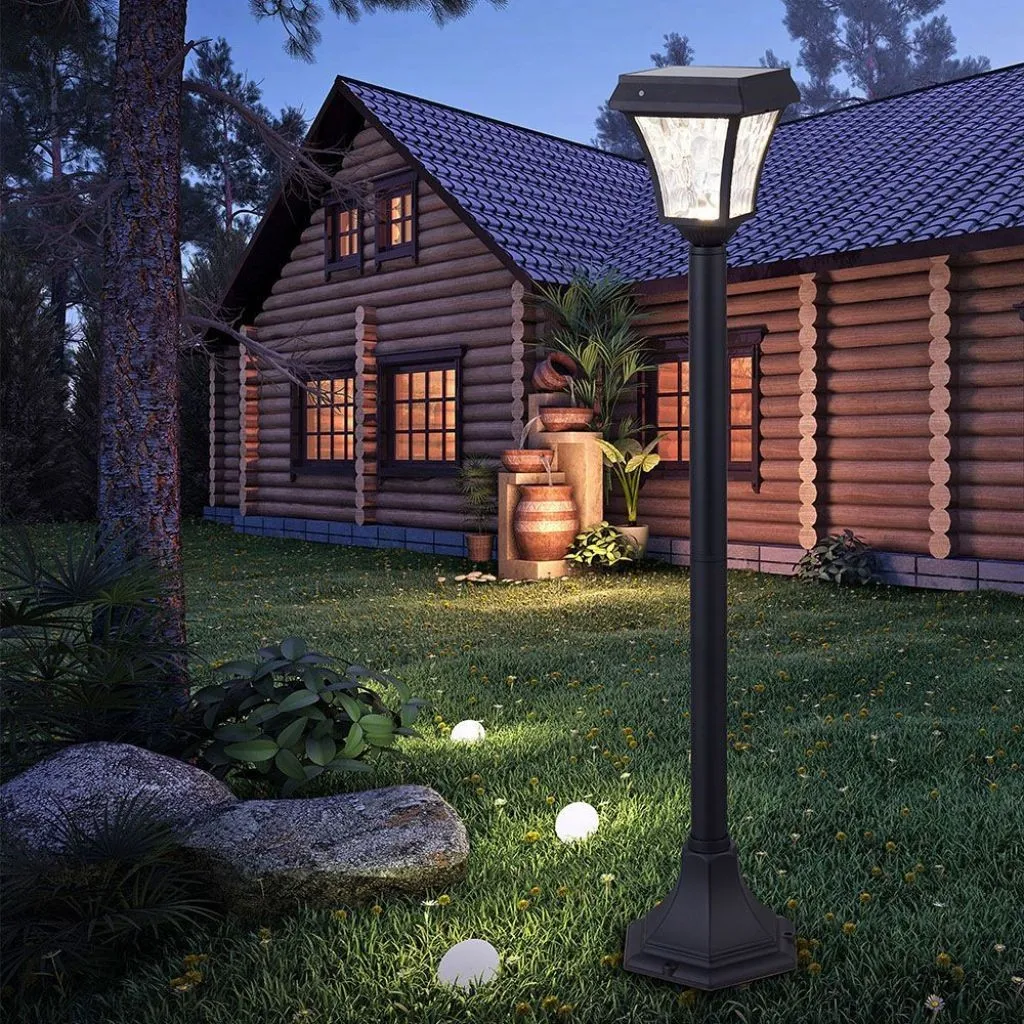 V-TAC PRO Lampada LED Solare Samsung da giardino con Palo Colore Nero Opaco 3000K+6000K IP65 - immagine 1