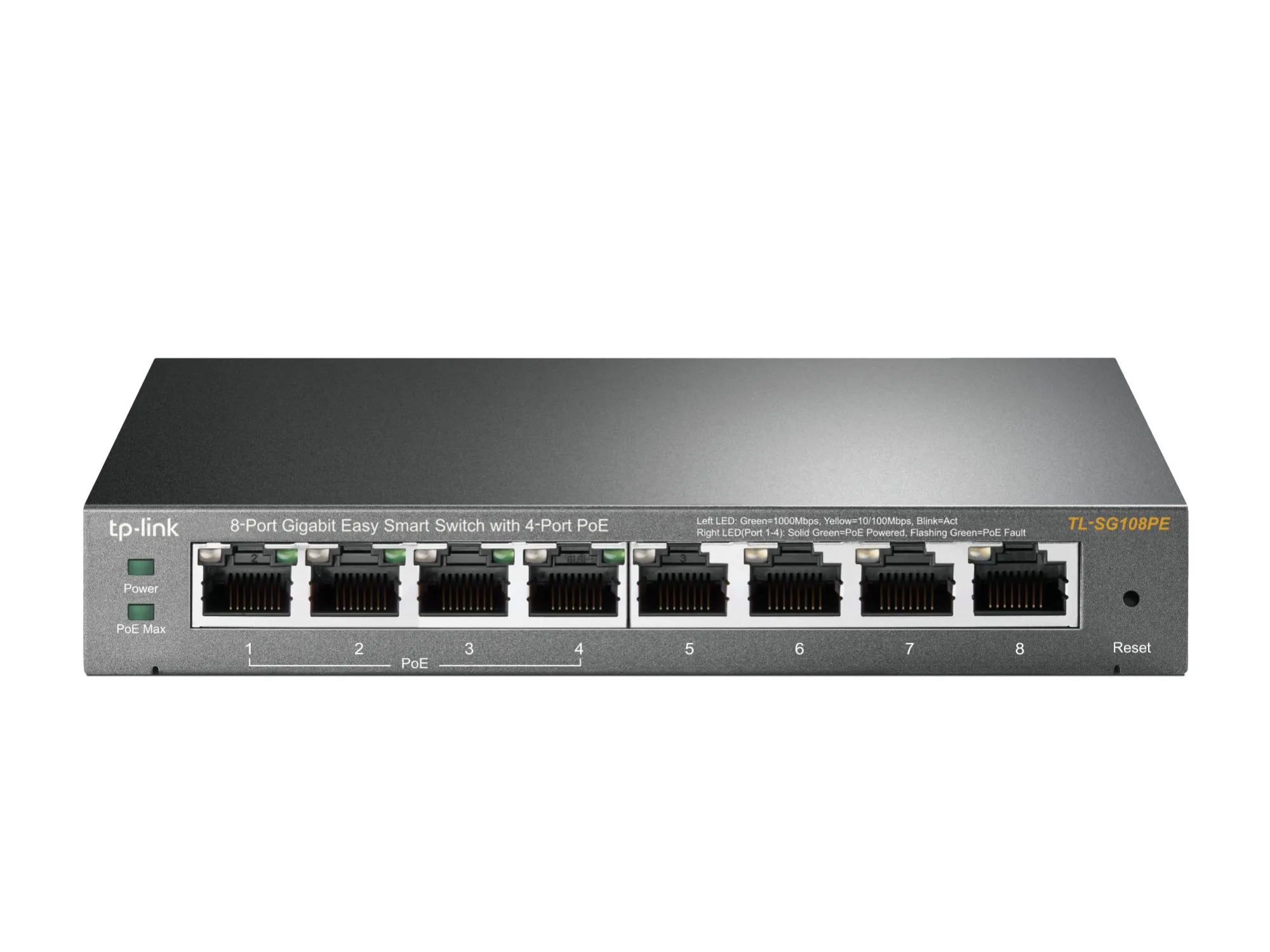 Switch 8P Gigabit Di Cui 4P Poe E Tp-Link Metal Case - immagine 1