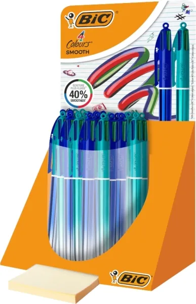 Bic 4 Colors Smooth Gradient - Confezione da 30 penne a sfera a scatto - Punta media da 10 mm - Scrittura più fluida del 40% - 4 colori - immagine 1
