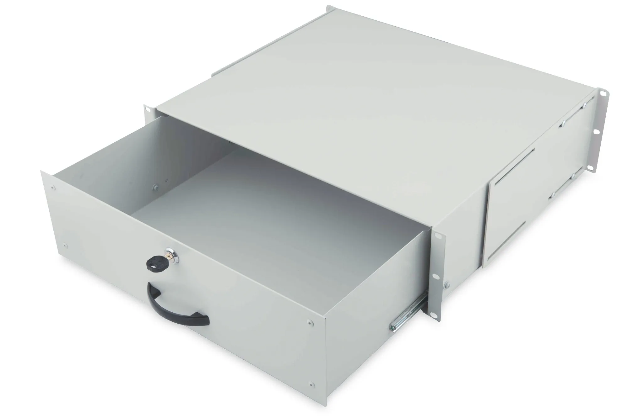 Cassetto Per Armadi Rack 19 Con Serratura 3 Unita' Colore Grigio Ral7035-Dimensioni (L/P/A) Mm. 485X480X134 (Dn-19 Key-3U) - immagine 1