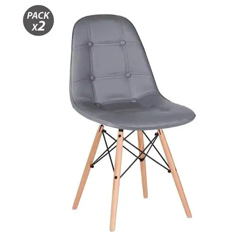 Muvip Pack 2 Sedie Design D300 - Colore Grigio - immagine 1