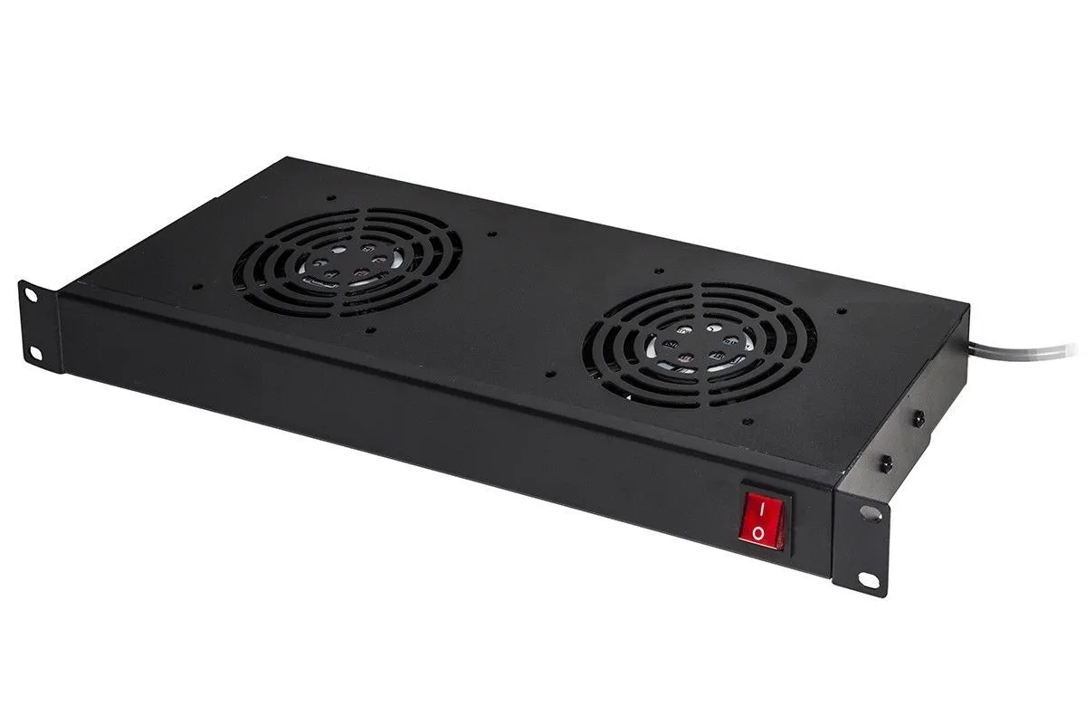 Ripiano Per Armadi Rack19 Con 2 Ventole Nero 2 Agganci 483X170X44Mm - immagine 1