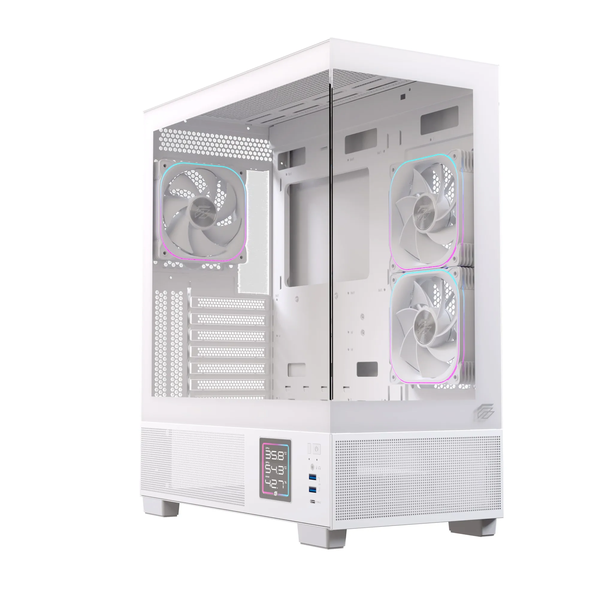 Case Atx Gaming S501D Rgb White Atx Rgb Bk Gaming 3 X Rgb Fans - immagine 1