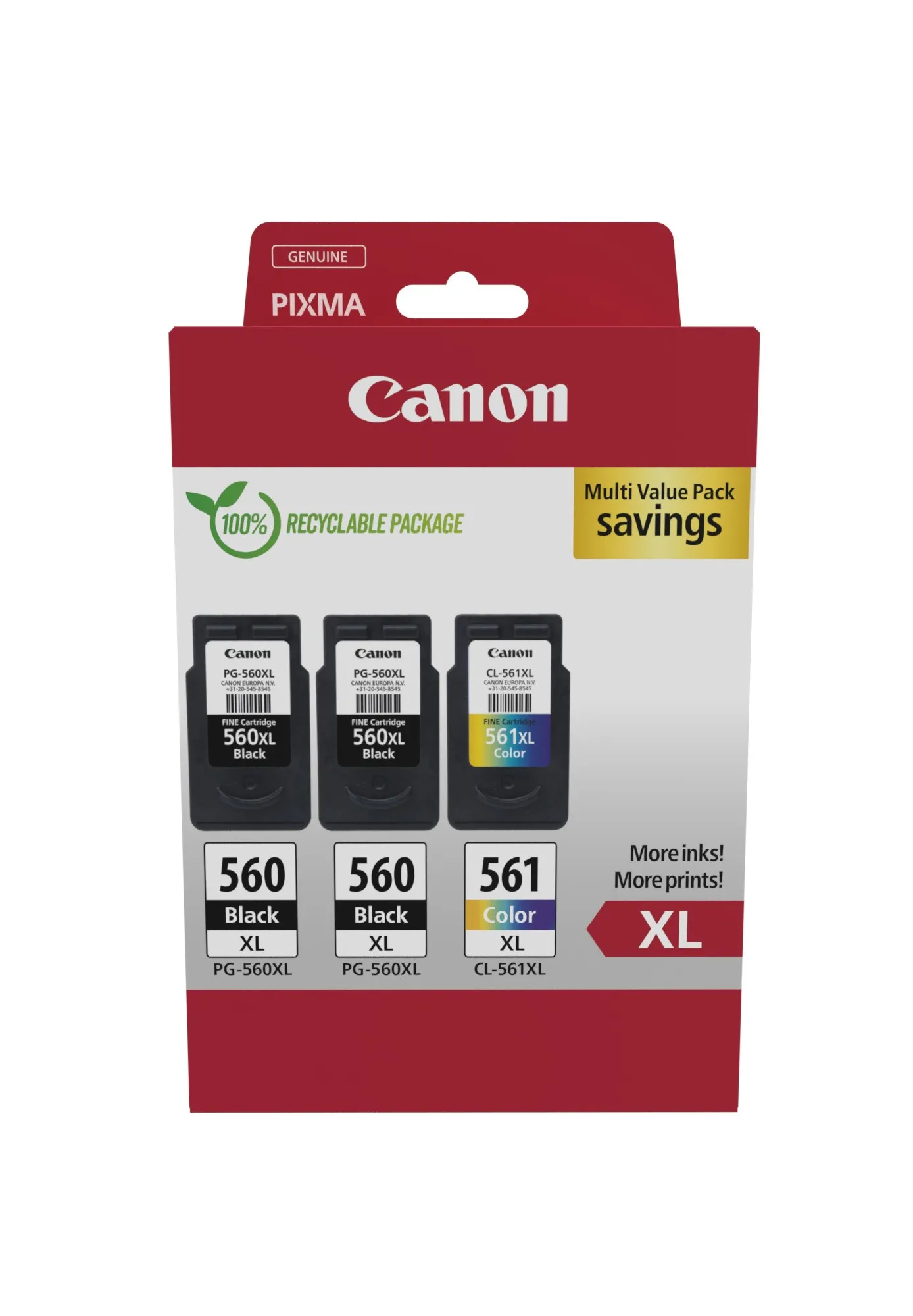 Originale Canon PG-560XL + CL-561XL Pack de 3 Cartuchos de Tinta Originales - 3712C009 - immagine 1