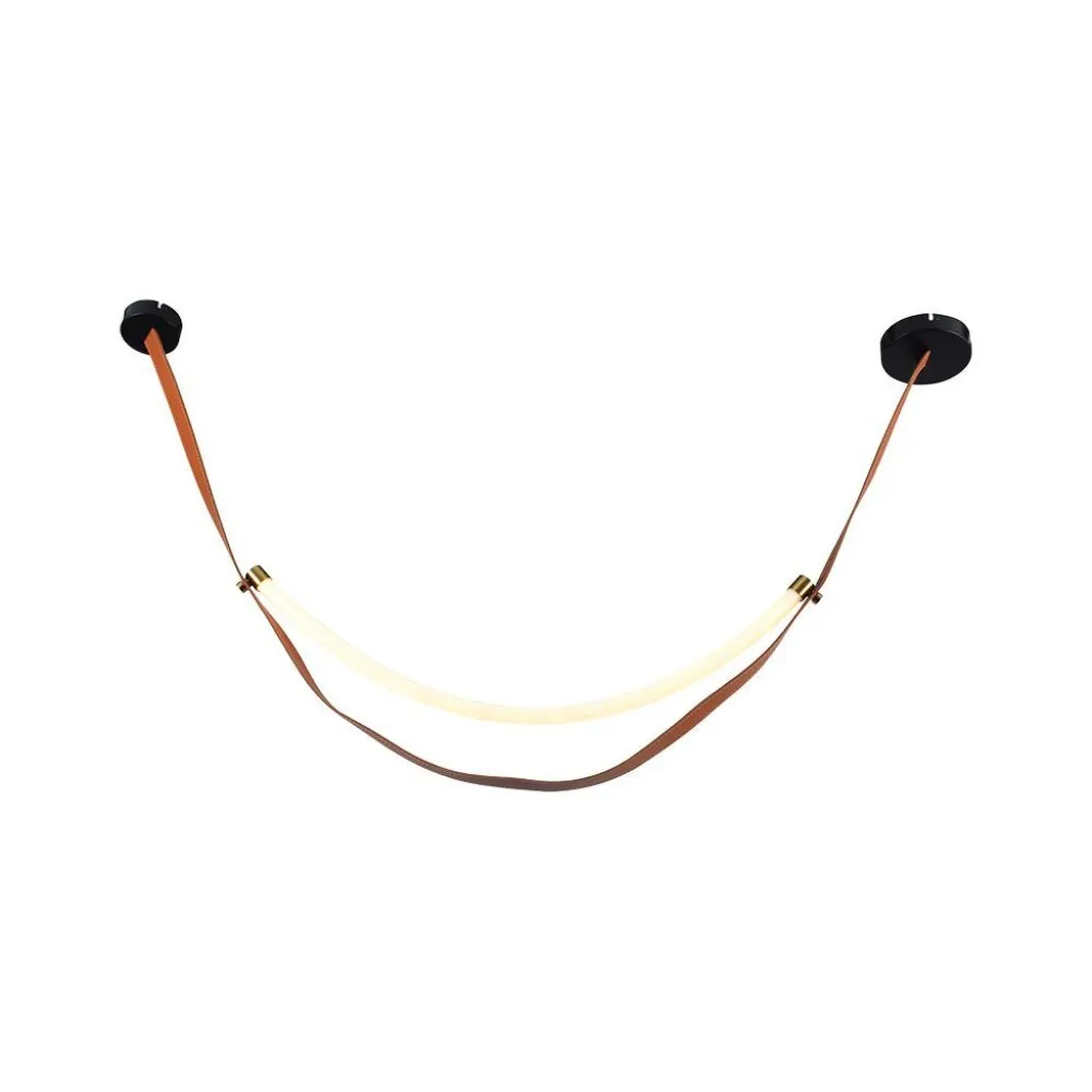 V-TAC Lampadario LED a Sospensione 12W dal Design Moderno Colore Marrone con Finiture Oro H120x120xL1660mm 3000K - immagine 1