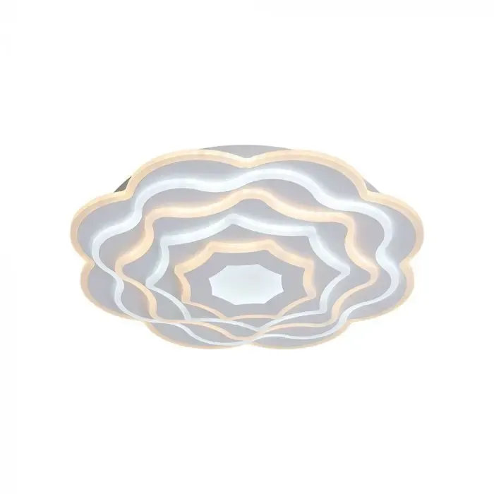 V-TAC Lampadario LED 100W Decorativo Ondulato con Telecomando Nero CCT Dimmerabile - immagine 1