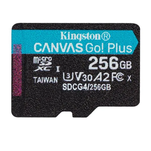 Kingston 256GB Microsdxc Canvas Go Plus Gen4 200R A2 U3 Single Pack w/o Adp SDCG4/256GBSP - immagine 1