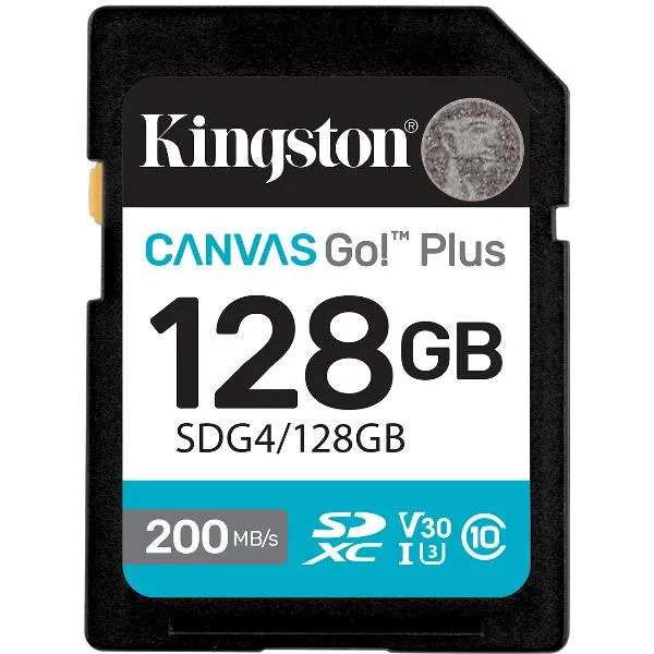Kingston 128GB Sdxc Canvas Go Plus Gen4 200MB/s C10 Uhs-I U3 V30 SDG4/128GB - immagine 1