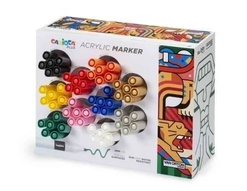 Espositore Carioca Plus con 60 pennarelli acrilici - 10 color - immagine 1