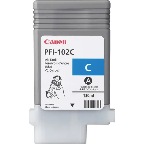 ORIGINALE Canon Cartuccia d'inchiostro ciano PFI-102c 0896B001 130ml - immagine 1
