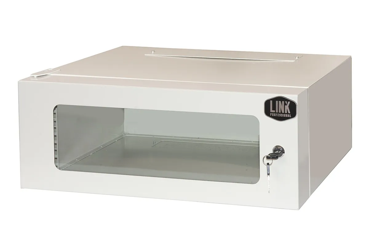 Armadio Rack 19 4U Profondita' 360 Mm Colore Grigio Con Porta Vetro (Axpxl) Cm 21X36X54 - immagine 1