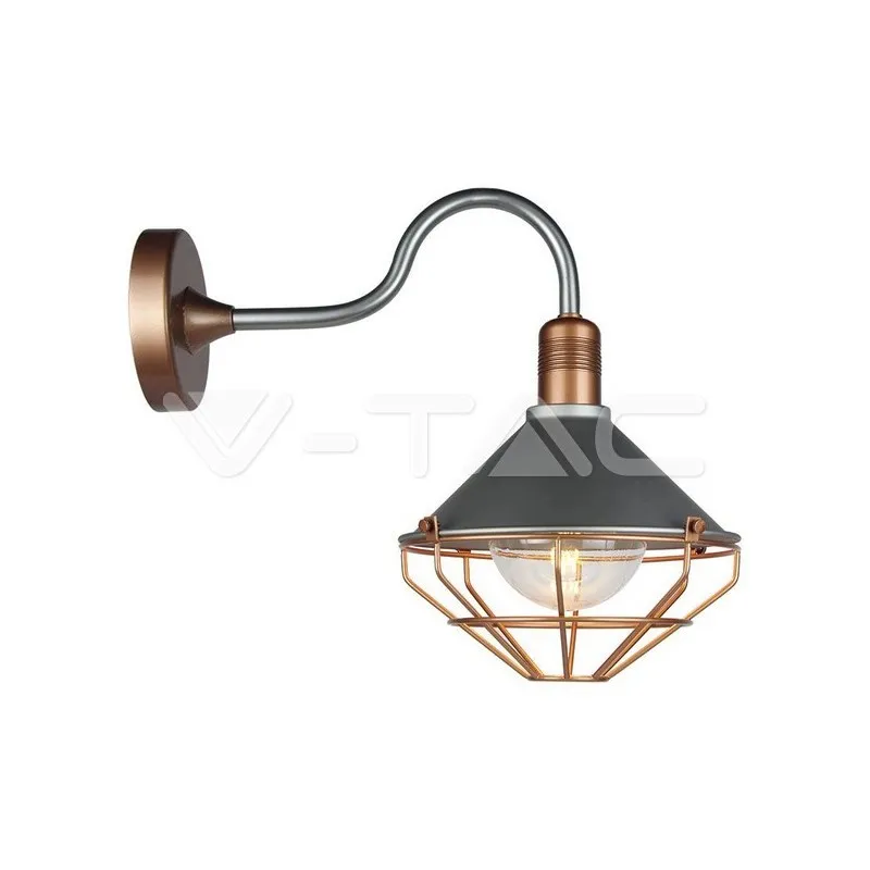 V-TAC Lampada LED da Muro a Lanterna in Vetro con Portalampada E27 IP65 e Finiture in Bronzo - immagine 1
