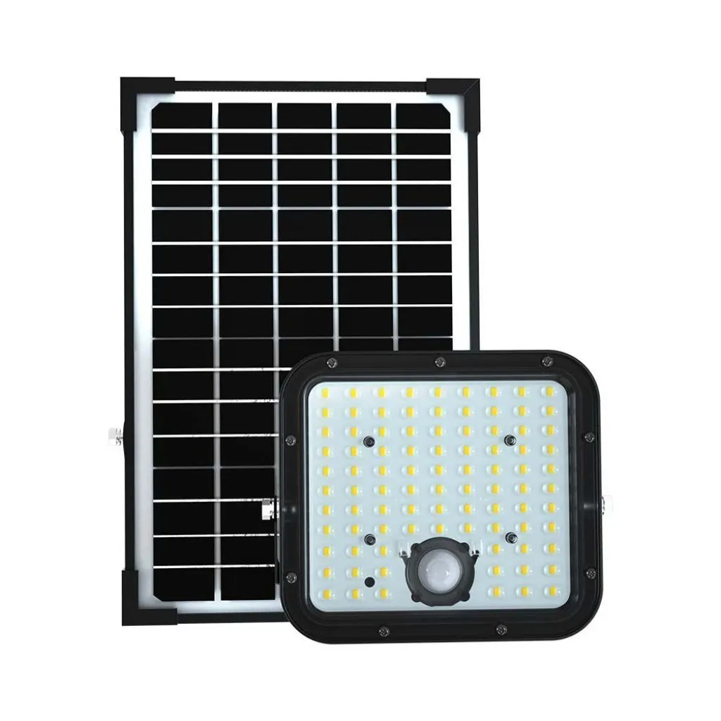 V-TAC Faro LED con Telecomando e Pannello Solare 30W Colore Nero 6000K - immagine 1