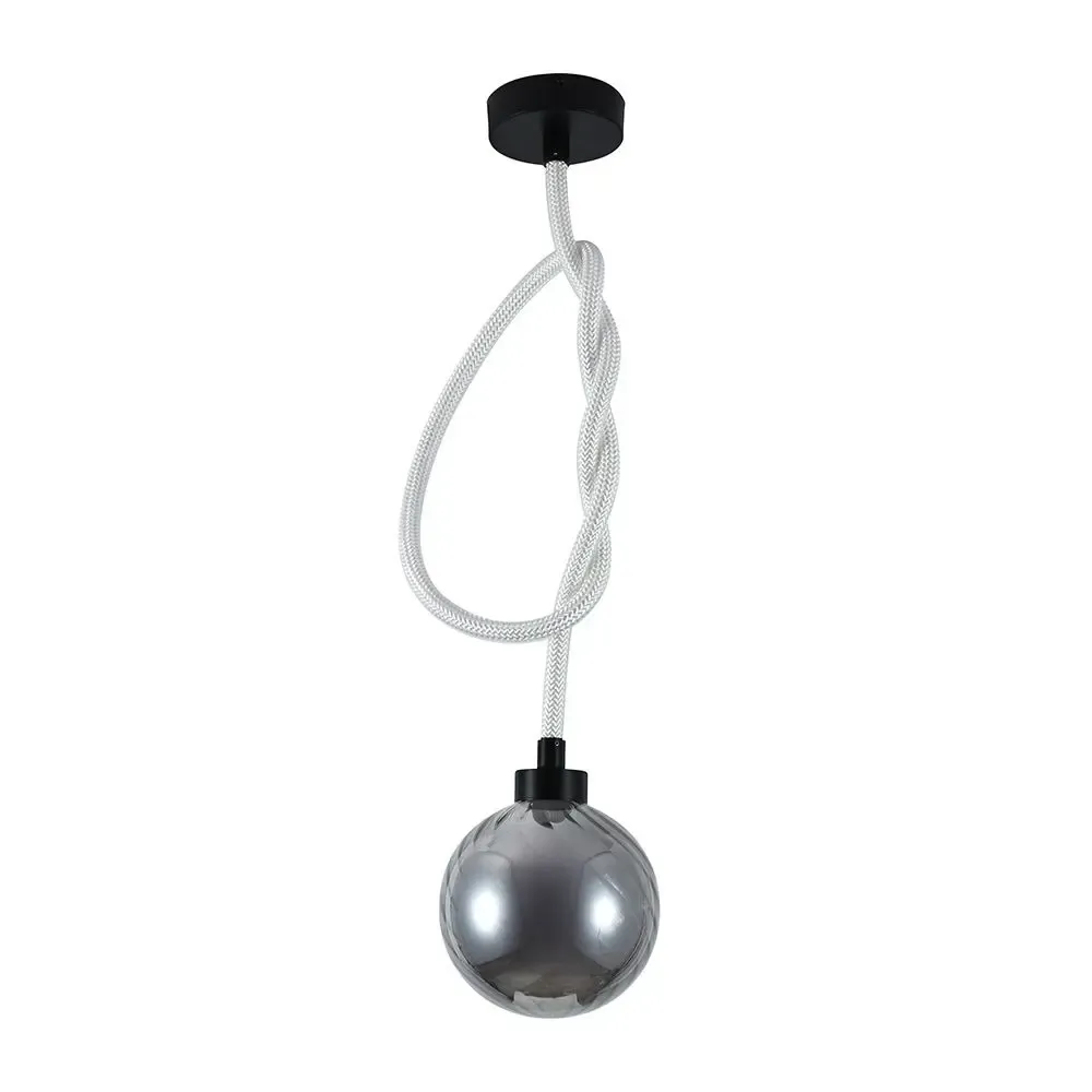 V-TAC Lampadario LED a Sospensione 20W in Metallo e Vetro Fumè 180x1800mm 3000K - immagine 1