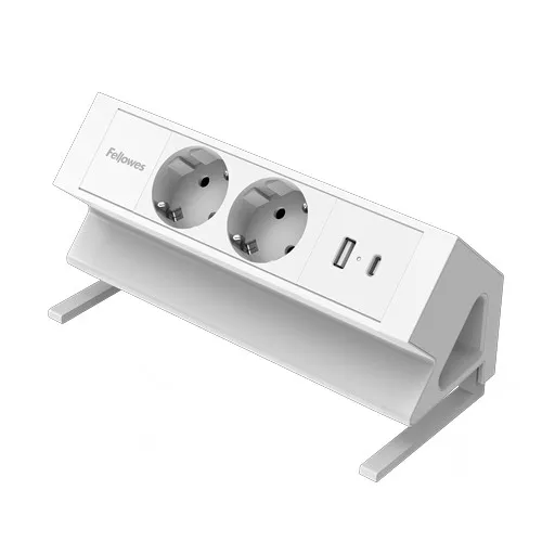 Fellowes 100137183 prolunghe e multiple 2 m 2 presa(e) AC Interno Bianco - immagine 1