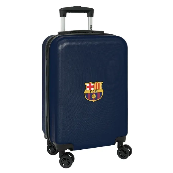 Valigia con ruote Safta FC Barcelona da 20 - Manico telescopico - 4 ruote girevoli - Chiusura con lucchetto - 345x55x20 cm - Blu navy - immagine 1
