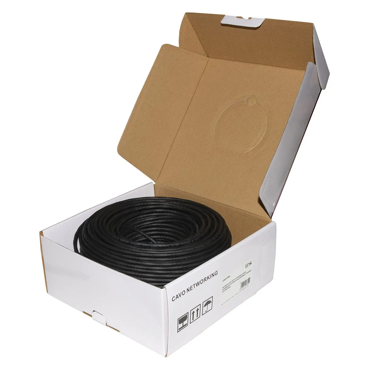 Matassa Cavo Rete Categoria 6A Non Schermato Utp Awg24 Halogenfree Flessibile Colore Nero Mt.100 - immagine 1