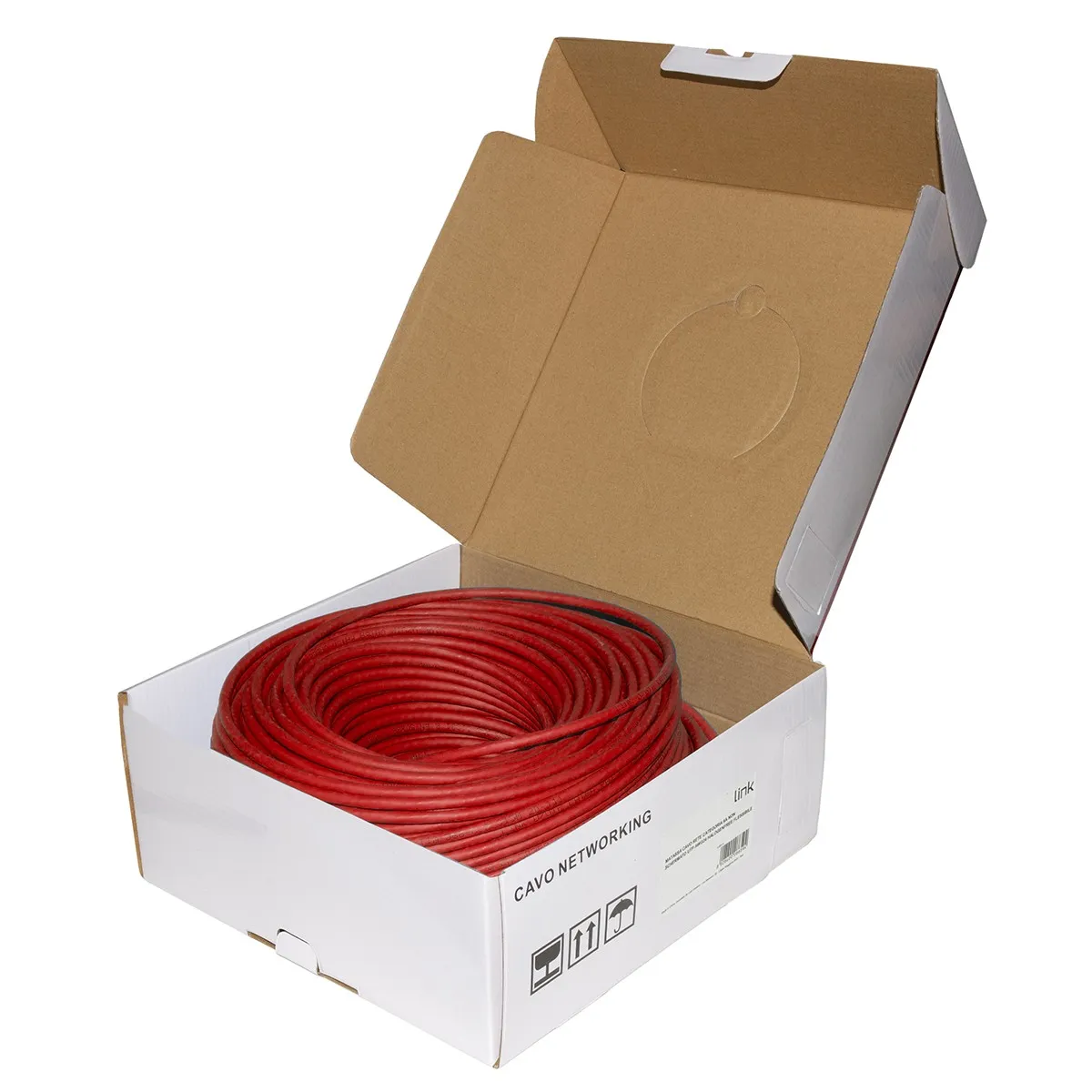 Matassa Cavo Rete Categoria 6A Non Schermato Utp Awg24 Halogenfree Flessibile Colore Rosso Mt.100 - immagine 1