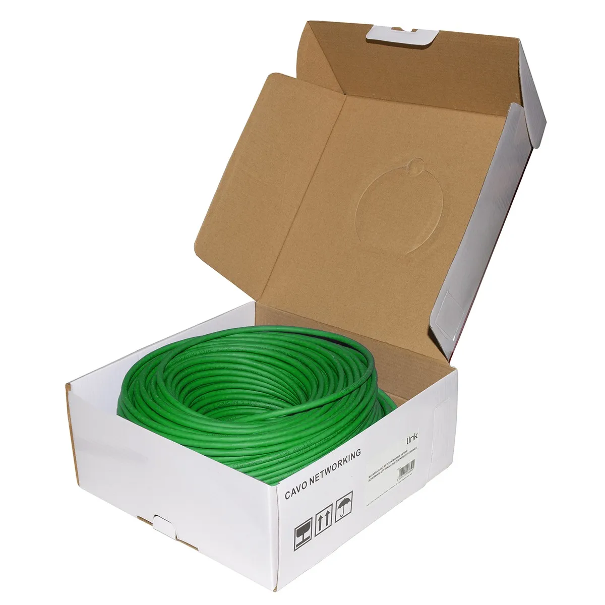 Matassa Cavo Rete Categoria 6A Non Schermato Utp Awg24 Halogenfree Flessibile Colore Verde Mt.100 - immagine 1