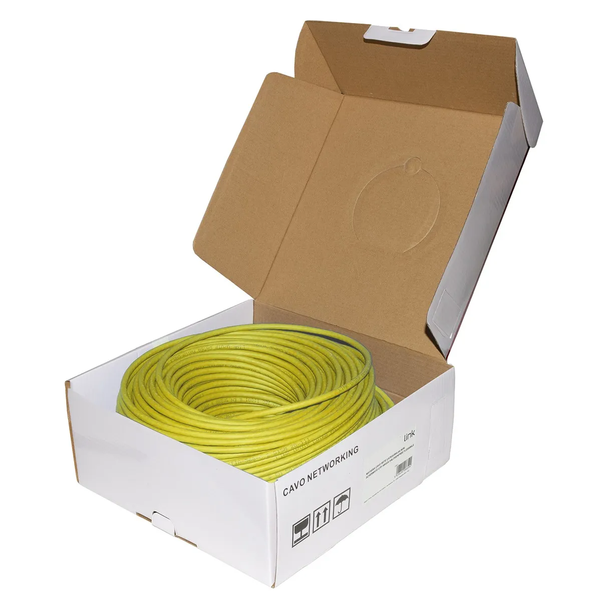 Matassa Cavo Rete Categoria 6A Non Schermato Utp Awg24 Halogenfree Flessibile Colore Giallo Mt.100 - immagine 1