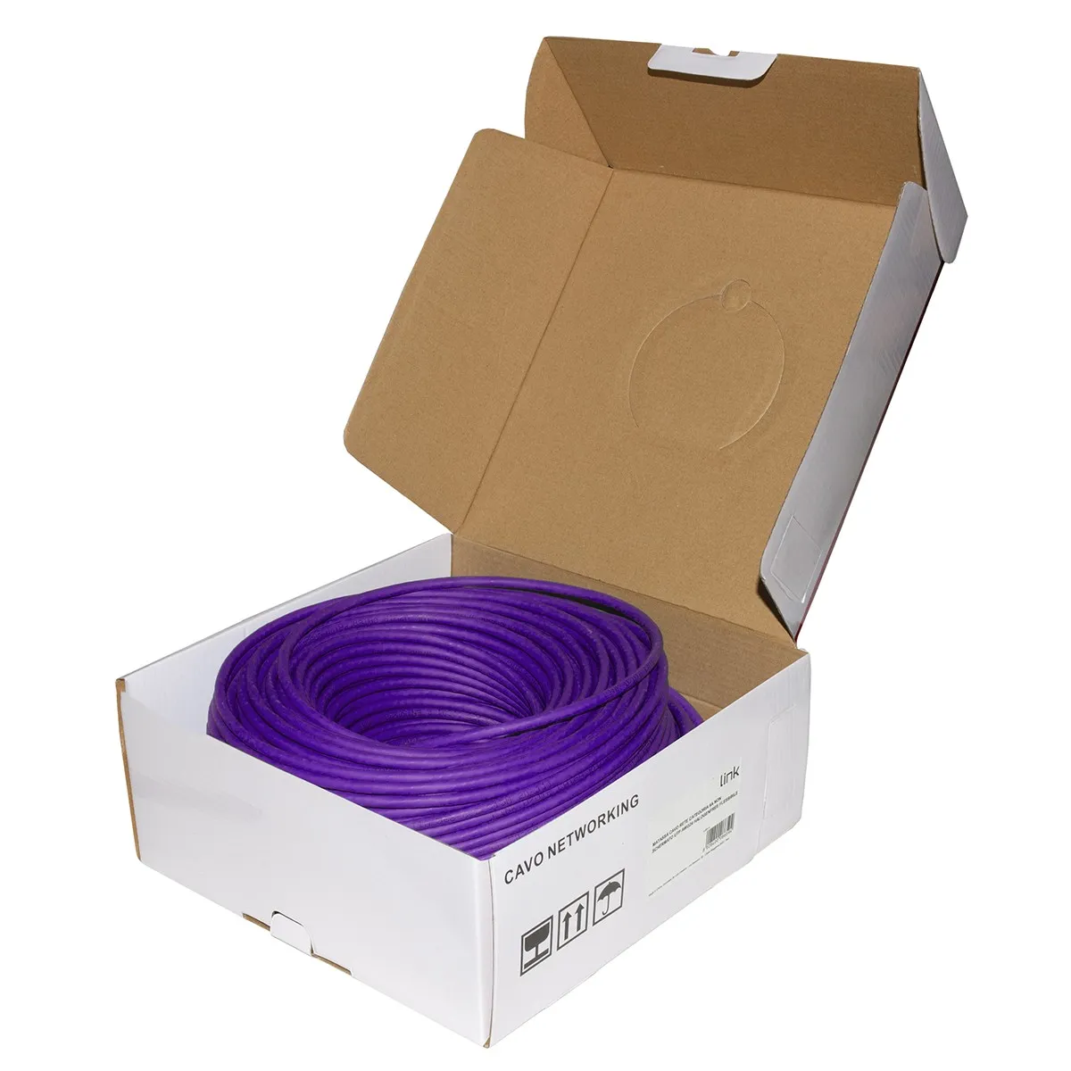 Matassa Cavo Rete Categoria 6A Non Schermato Utp Awg24 Halogenfree Flessibile Colore Viola Mt.100 - immagine 1