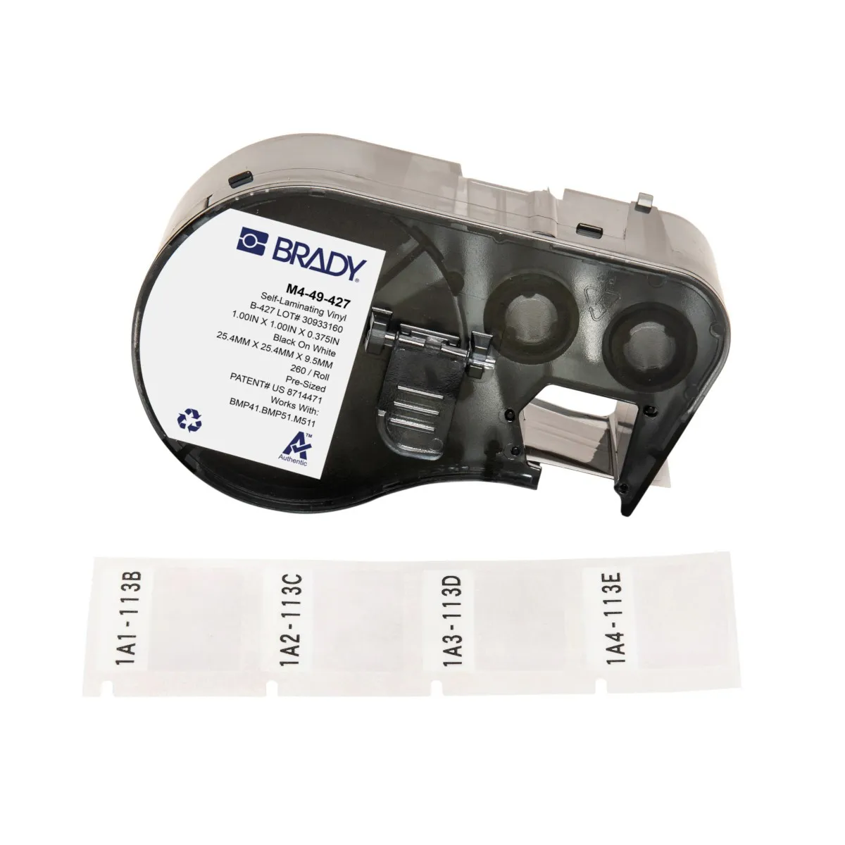 Brady M4-49-427 etichetta per stampante Nero Bianco Etichetta per stampante autoadesiva - immagine 1