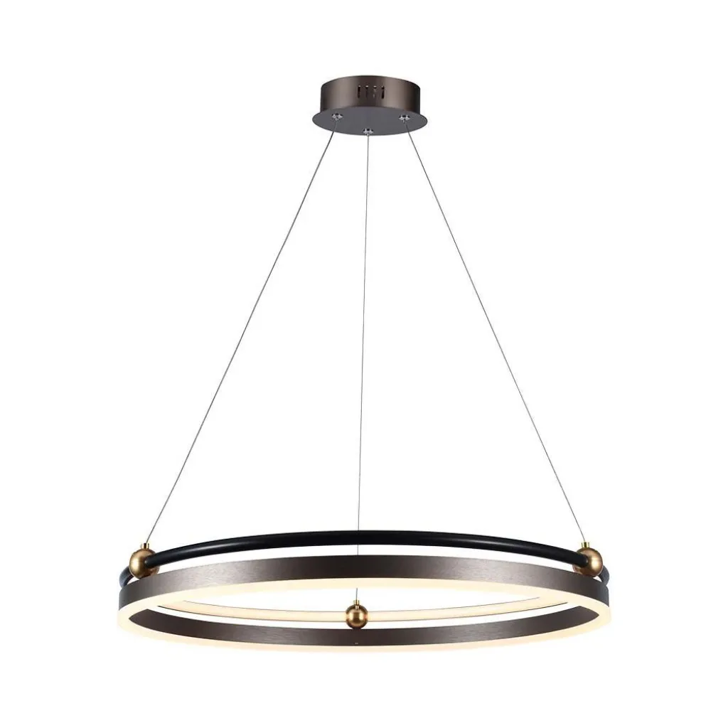 V-TAC Lampadario LED a Sospensione Circolare 30W in Metallo Colore Caffè d: 62.5cm h: 110cm 3000K - immagine 1