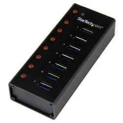Startech Hub USB Superspeed 3.0 A 7 Porte - Perno E Concentratore USB 3.0 Ultra Veloce 5 Gbps Con Alimentazione Esterna Nero ST7300U3M - immagine 1