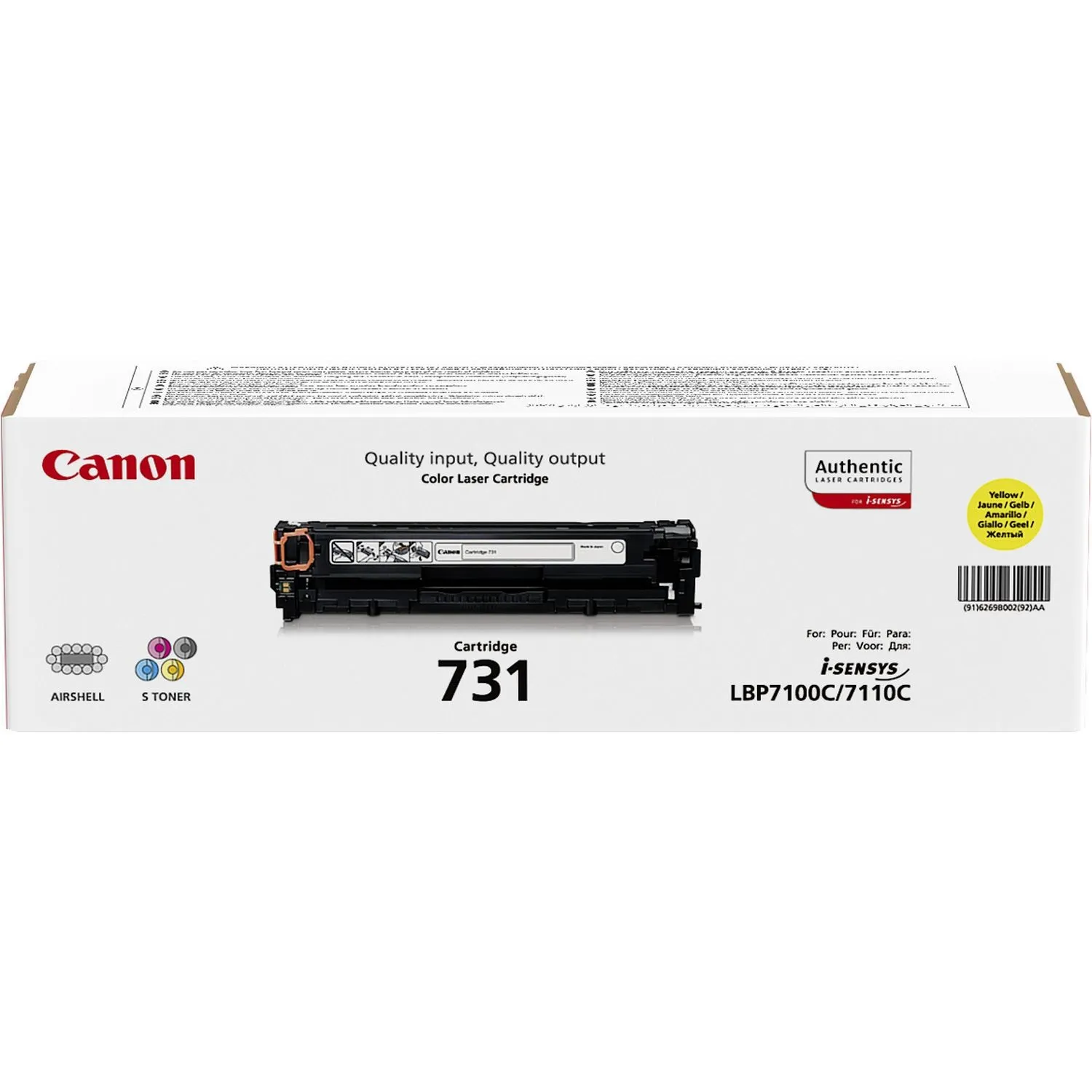 ORIGINALE Canon toner giallo 731 Y 6269B002 1500 pagine - immagine 1