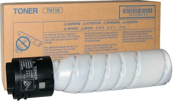 ORIGINALE Konica Minolta toner nero A3VW050 TN118 12000 pagine Nastro Trasferimento Termico - immagine 1