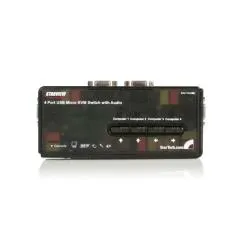 Startech Kit Switch Kvm USB Con Audio E Cavi 4 Porte Colore Nero SV411KUSB - immagine 1