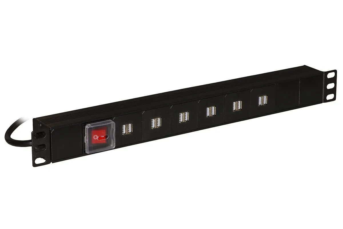 Multipresa Con 12 Prese Usb 34A Per Ricarica Dispositivi Con Interruttore - immagine 1