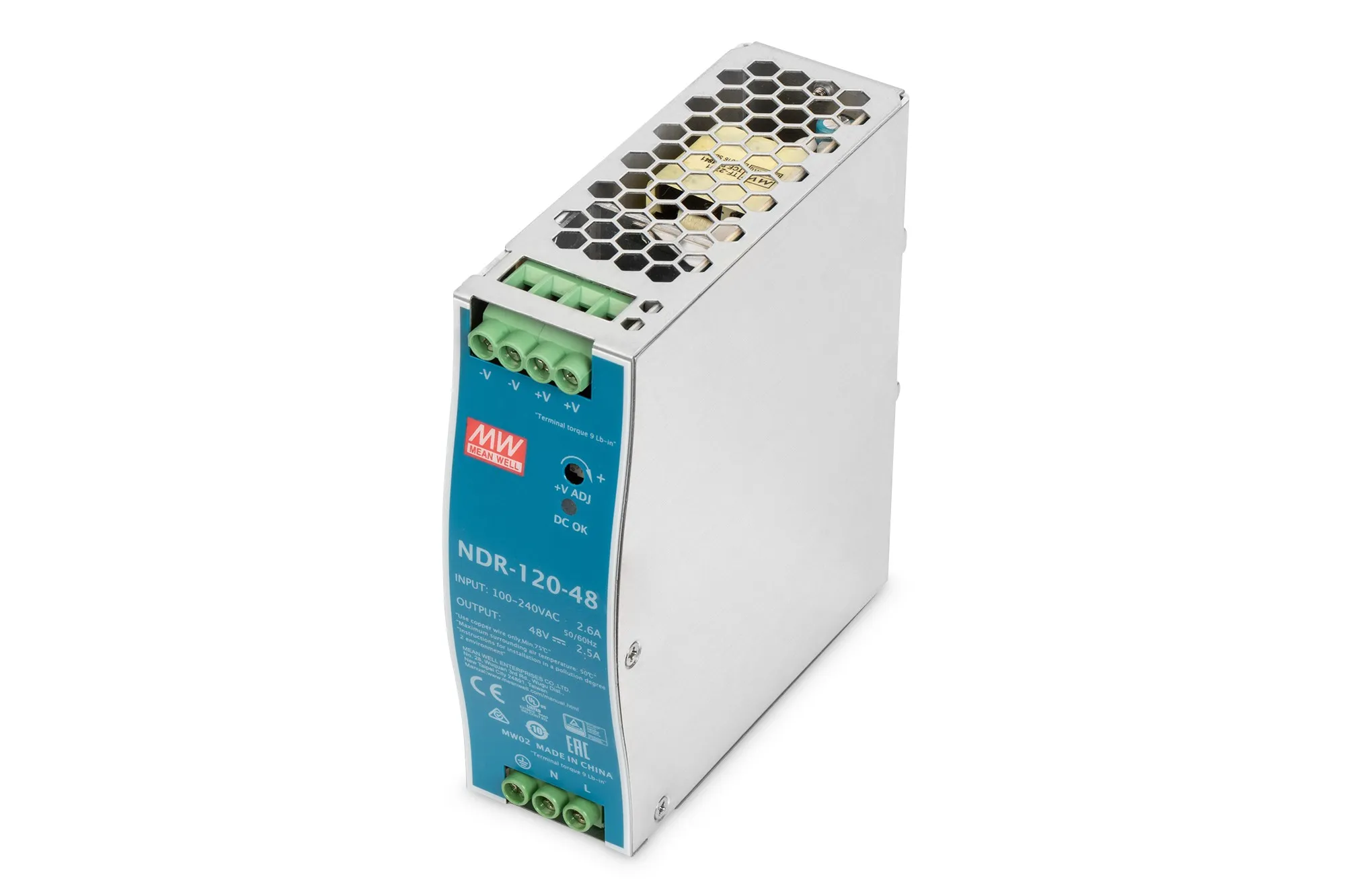 Alimentatore 120W 48V/25A Industriale Per Guida Din - immagine 1