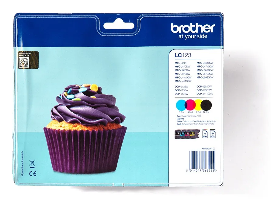 ORIGINALE Brother Multipack nero / ciano / magenta / giallo LC-123 LC123VALBPDR 4 cartucce d'inchiostro LC123: BK+C+M+Y - immagine 1