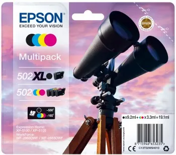 Confezione da 4 cartucce inchiostro originali Epson 502XL 502 - C13T02W94010 - immagine 1