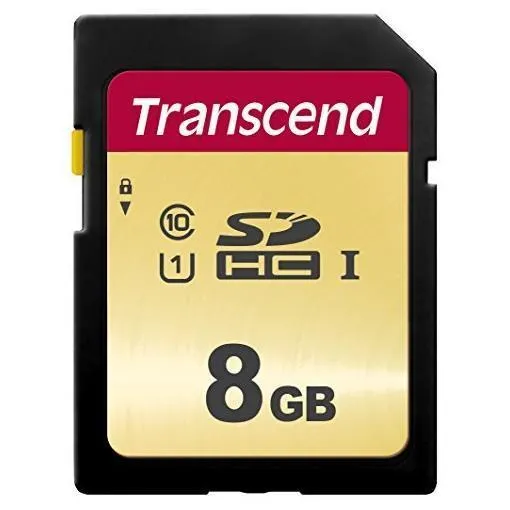 Transcend 8GB Uhs-I U1 Sd Card Mlc TS8GSDC500S - immagine 1