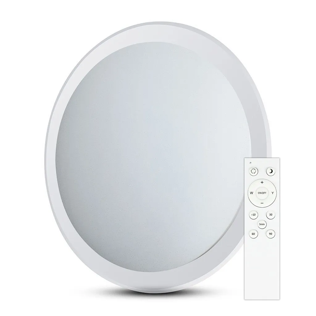 V-TAC Plafoniera LED Rotonda 72W con Telecomando Cambia Colore 3 in 1 Effetto Stellato d: 670mm h: 80mm Dimmerabile - immagine 1