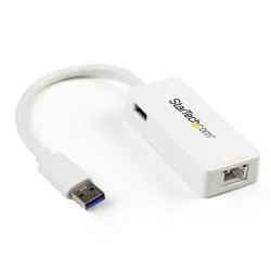 Startech Adattatore USB 3.0 A Ethernet Gigabit Nic Con Porta USB - Bianco USB31000SPTW - immagine 1