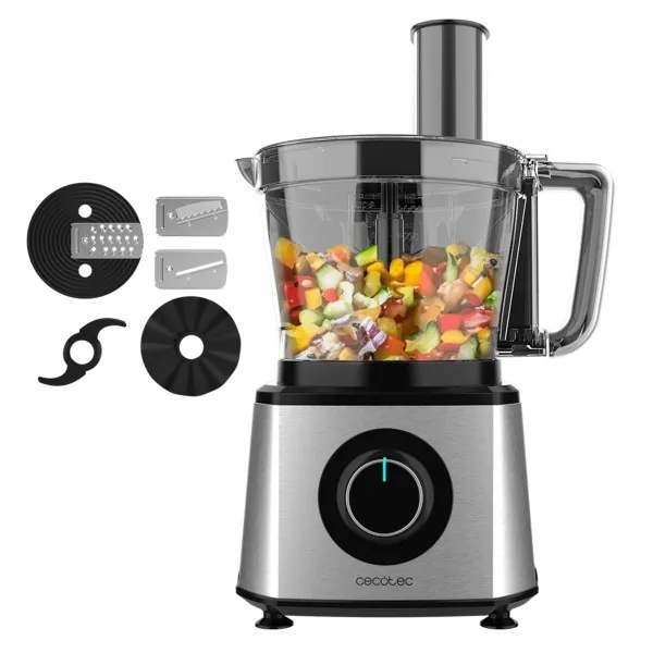 Robot da cucina Cecotec Paprika 2000 - 2000W - Diverse velocità - Accessori inclusi - Acciaio inossidabile - Nero e argento - immagine 1