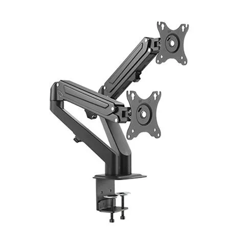 Supporto da tavolo Cromad con pistone a gas per 2 monitor da 17-27 - Altezza regolabile girevole e inclinabile - Gestione dei cavi - Peso per braccio max 65 kg - VESA max 100x100 mm - immagine 1