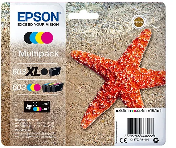 Originale Epson 603XL/603 pacco da 4 cartucce - C13T03A94010 - immagine 1