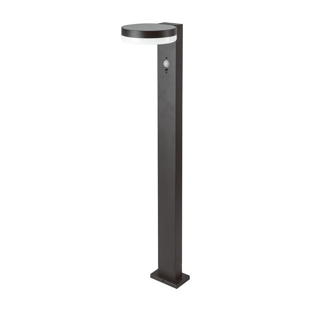 V-TAC Piantana Solare LED da Giardino Rotonda con Sensore PIR 5.5W Corpo Nero 155*299*155mm 3000K IP54 - immagine 1